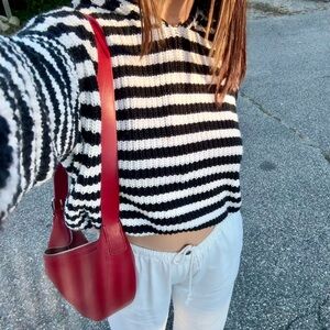 Striped Knitted Hoodie